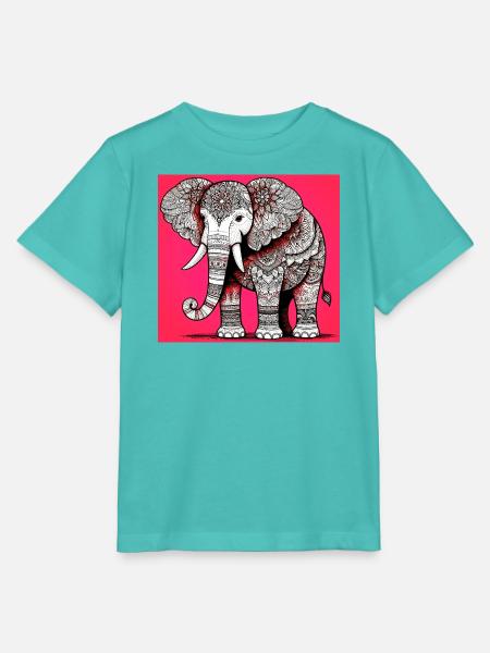 Elefant - Stanley/Stella Kinder T-Shirt MINI CREATOR - Poolblau