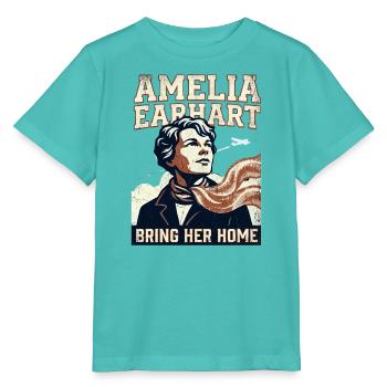 Amelia Earhart – Bring Her Home - Stanley/Stella MINI CREATOR Kids’ T-Shirt - pool blue - Front