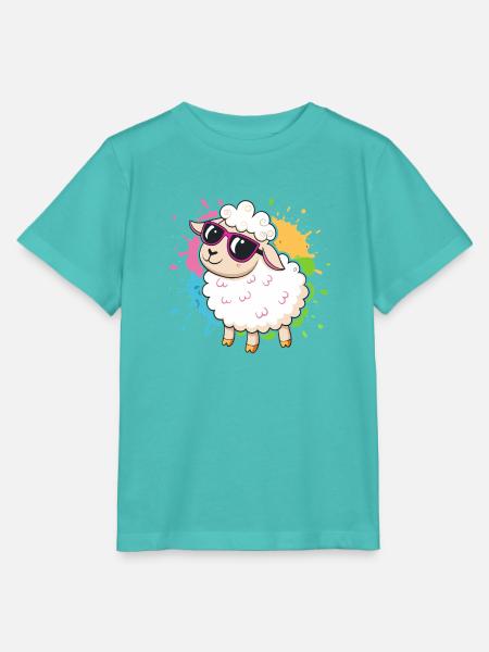 Bunte Schaf-Chic-Brillen - Stanley/Stella Kinder T-Shirt MINI CREATOR  - Poolblau