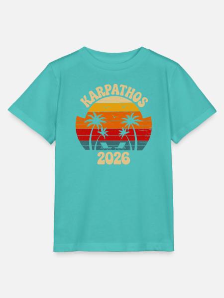 Karpathos Retro Palmen 2026 - Stanley/Stella Kinder T-Shirt MINI CREATOR  - Poolblau