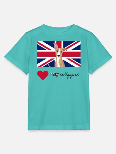 LUVMYWHIPPET (Schwarz) - Stanley/Stella Kinder T-Shirt MINI CREATOR  - Poolblau