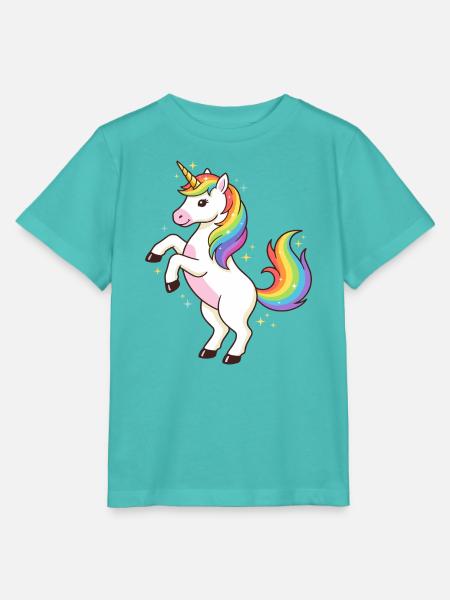 Regenbogen-Einhorn-Funkeln - Stanley/Stella Kinder T-Shirt MINI CREATOR  - Poolblau
