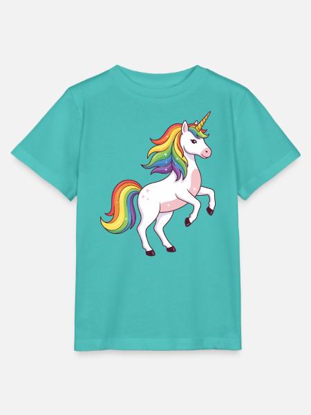 Regenbogenmähne Einhorn - Stanley/Stella Kinder T-Shirt MINI CREATOR - Poolblau