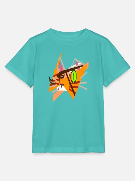 Funny Kitten Abstract - Stanley/Stella Kinder T-Shirt MINI CREATOR - Poolblau