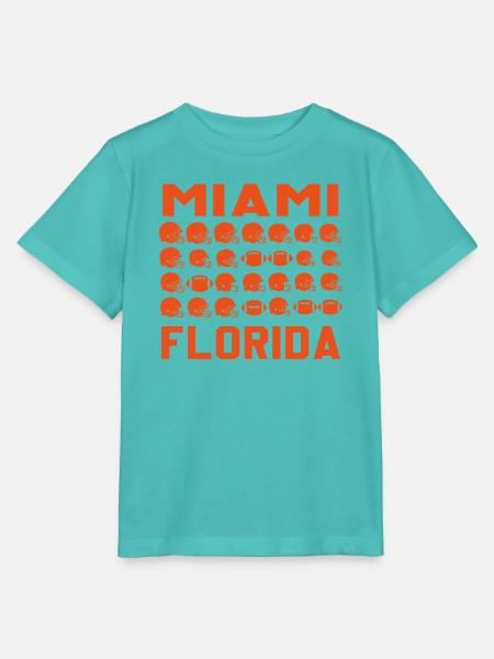Miami Florida Football-Grid - Stanley/Stella Kinder T-Shirt MINI CREATOR  - Poolblau