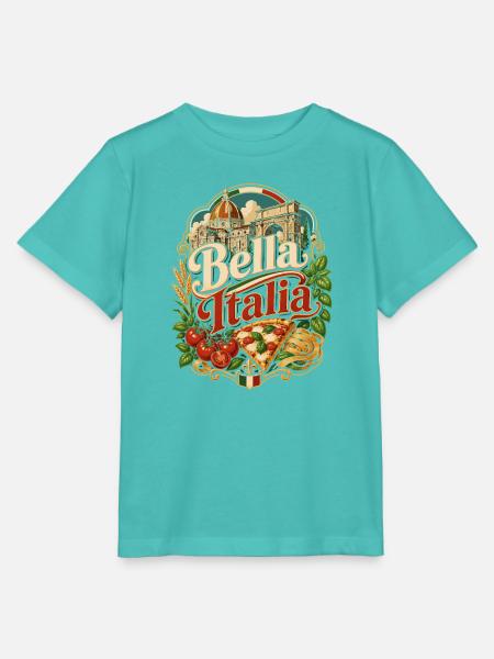 Bella Italia Pizza & Landmark - Stanley/Stella Kinder T-Shirt MINI CREATOR  - Poolblau