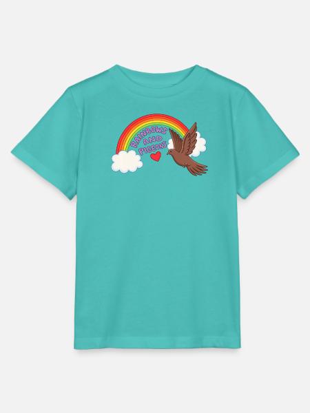 Regenbogentauben-Arc mit Herz - Stanley/Stella Kinder T-Shirt MINI CREATOR  - Poolblau