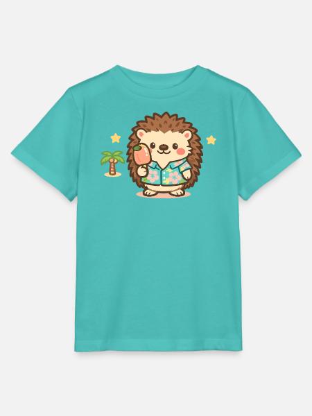 Kawaii Igel im Hawaii-Hemd - Stanley/Stella Kinder T-Shirt MINI CREATOR  - Poolblau