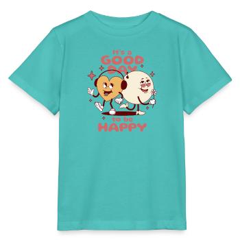 Bonne journée pour être heureux - T-shirt bio MINI CREATOR Stanley/Stella Enfant - bleu piscine - Devant