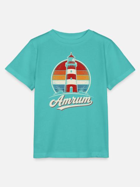 Amrum Leuchtturm Retro Streifen - Stanley/Stella Kinder T-Shirt MINI CREATOR - Poolblau