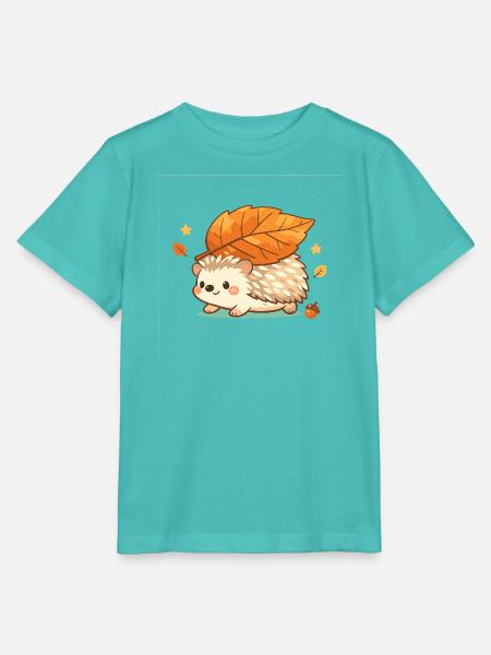 Herbstigel mit Ahornblatt - Stanley/Stella Kinder T-Shirt MINI CREATOR  - Poolblau