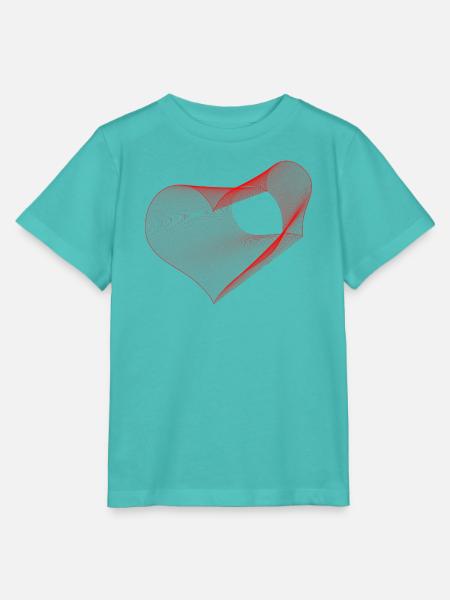 Geometrisches Herz – Rote generative Linienzeichnung - Stanley/Stella Kinder T-Shirt MINI CREATOR - Poolblau