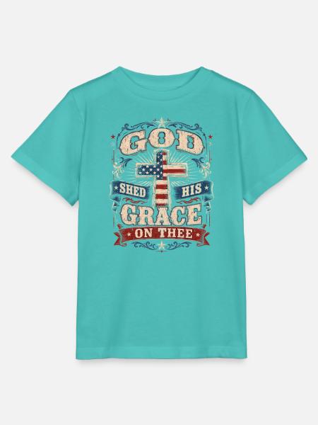 Gottes Gnade über dich Patriotisch - Stanley/Stella Kinder T-Shirt MINI CREATOR - Poolblau