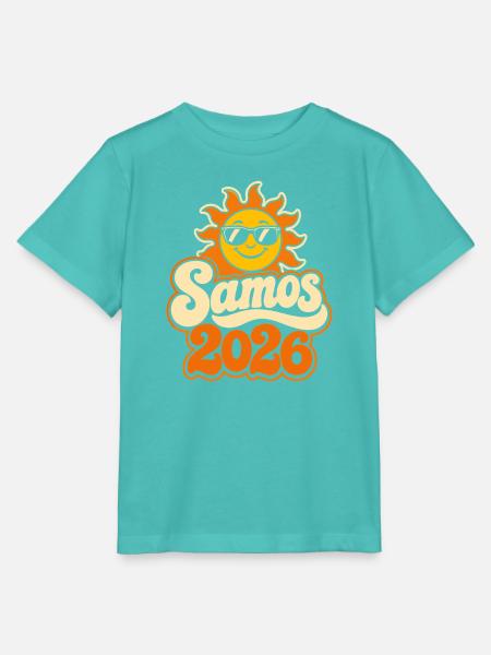 Samos Sonne 2026 Retro - Stanley/Stella Kinder T-Shirt MINI CREATOR - Poolblau