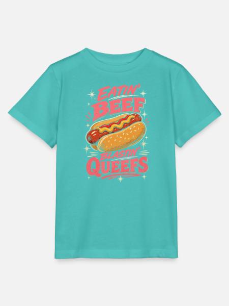 Beef Blast Hotdog Retro Pop - Stanley/Stella Kinder T-Shirt MINI CREATOR - Poolblau