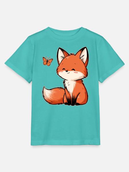 Fuchs Schmetterling - Stanley/Stella Kinder T-Shirt MINI CREATOR - Poolblau