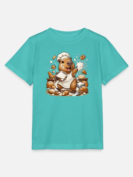 Küchen Capybara Backzauber - Stanley/Stella Kinder T-Shirt MINI CREATOR - Poolblau