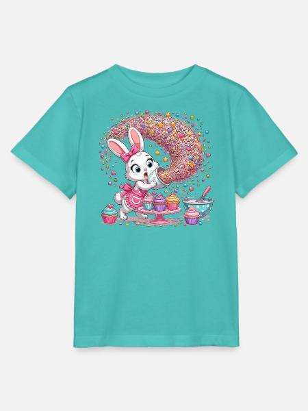 Häschen Backzauber mit Streuseln - Stanley/Stella Kinder T-Shirt MINI CREATOR  - Poolblau
