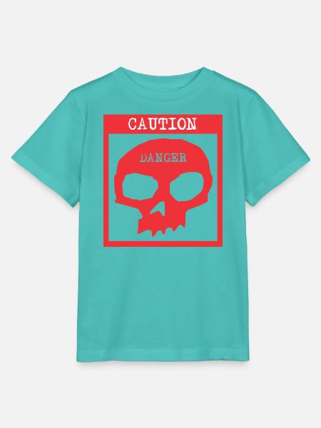 Caution Danger Totenkopf Warnschild - Stanley/Stella Kinder T-Shirt MINI CREATOR  - Poolblau