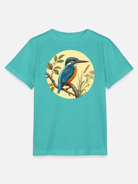 Vintagischer botanischer Eisvögel - Stanley/Stella Kinder T-Shirt MINI CREATOR - Poolblau