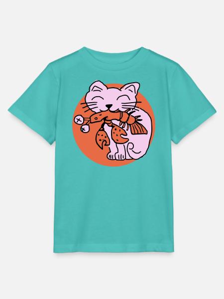 Katze frisst Krebs auf - Stanley/Stella Kinder T-Shirt MINI CREATOR - Poolblau