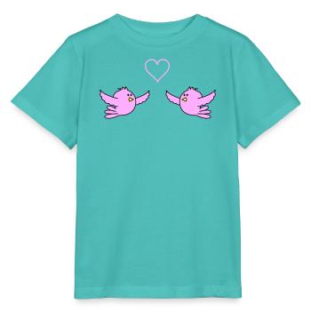 birds_in_love - T-shirt bio MINI CREATOR Stanley/Stella Enfant - bleu piscine - Devant