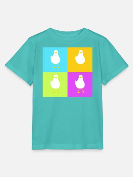 MeinsMeinsMeins - buntes Möwen Pop up - Stanley/Stella Kinder T-Shirt MINI CREATOR - Poolblau