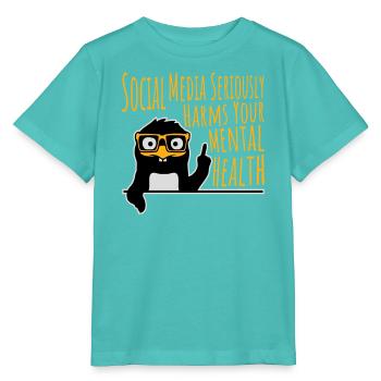 Social Media Seriously Harms Mental Health Pinguin - Stanley/Stella Kinder T-Shirt MINI CREATOR  - Poolblau - Vorne