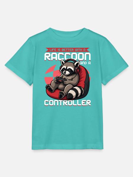 Gamer Gaming Cat Video Game - Stanley/Stella Kinder T-Shirt MINI CREATOR - Poolblau