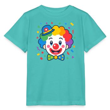 Geometric Clown – Colorful Kids Design Vector - Stanley/Stella MINI CREATOR Kids’ T-Shirt - pool blue - Front