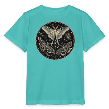 Cosmic butterflies in a mandala - Stanley/Stella MINI CREATOR Kids’ T-Shirt - pool blue - Front
