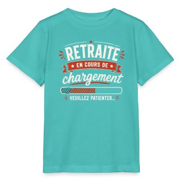 Retraité, Retraite, Départ en Retraite - T-shirt bio MINI CREATOR Stanley/Stella Enfant - bleu piscine - Devant