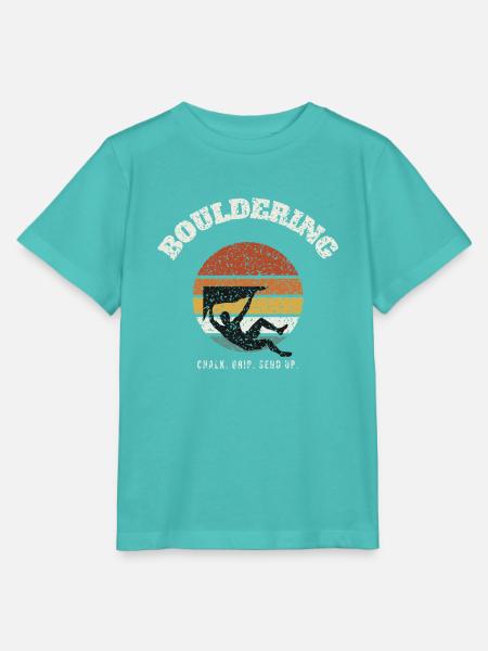 Bouldering Retro Sunset - Stanley/Stella Kinder T-Shirt MINI CREATOR - Poolblau