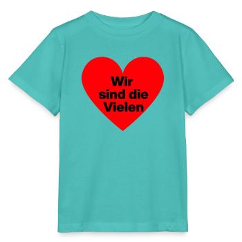 WIR SIND DIE VIELEN, DEMOKRATIE, NIE WIEDER NO AFD - Stanley/Stella Kinder T-Shirt MINI CREATOR  - Poolblau - Vorne