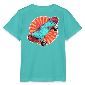 Skateboard Comic Look - Stanley/Stella Kinder T-Shirt MINI CREATOR  - Poolblau - Vorne