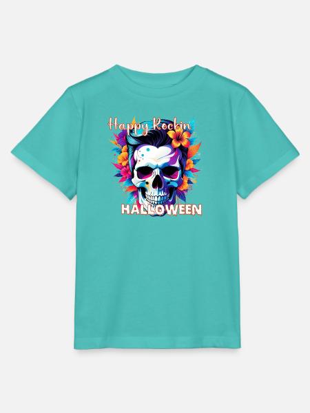 Happy Rockin Halloween – Rockabilly Skull - Stanley/Stella Kinder T-Shirt MINI CREATOR - Poolblau
