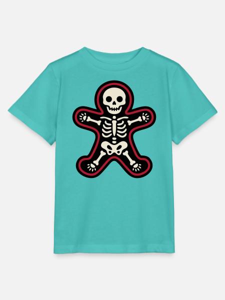 Skelett Lebkuchenmann Grafik - Stanley/Stella Kinder T-Shirt MINI CREATOR - Poolblau