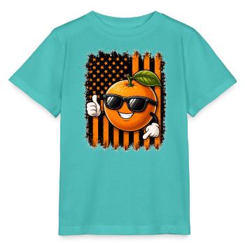 Mandarine USA Amerikanische Flagge Sonnenbrille - Stanley/Stella Kinder T-Shirt MINI CREATOR  - Poolblau - Vorne