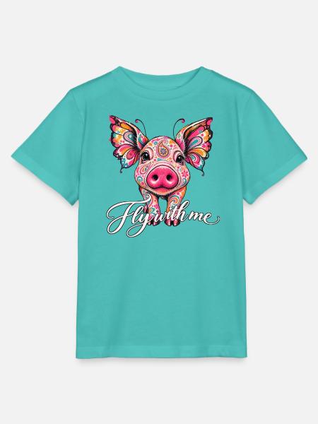 Paisley Pig - Stanley/Stella Kinder T-Shirt MINI CREATOR - Poolblau