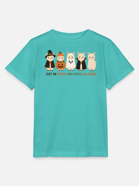 Alpaka-Halloween - Stanley/Stella Kinder T-Shirt MINI CREATOR  - Poolblau