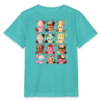 Kawaii Milchshakes | Dessert & Café - Stanley/Stella Kinder T-Shirt MINI CREATOR  - Poolblau - Vorne