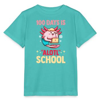 100 Days Is Alotl School Cute Axolotl - Stanley/Stella Kinder T-Shirt MINI CREATOR  - Poolblau - Vorne