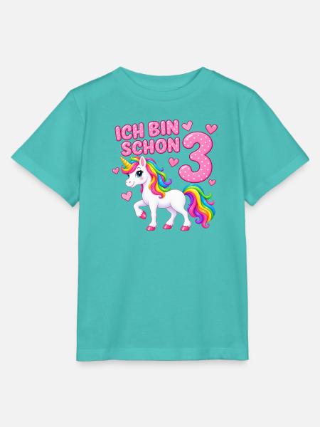 3. Geburtstag Mädchen 3 Jahre alt Einhorn - Stanley/Stella Kinder T-Shirt MINI CREATOR - Poolblau