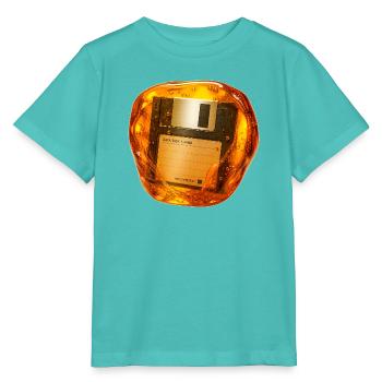 Diskette in Bernstein versenkt - Stanley/Stella Kinder T-Shirt MINI CREATOR  - Poolblau - Vorne