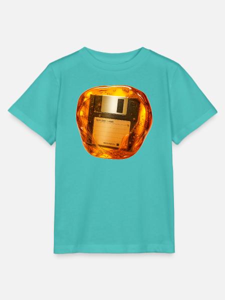 Diskette in Bernstein versenkt - Stanley/Stella Kinder T-Shirt MINI CREATOR - Poolblau
