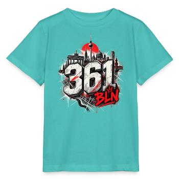 Berlin 361 BLN – Graffiti Skyline - Stanley/Stella Kinder T-Shirt MINI CREATOR  - Poolblau - Vorne