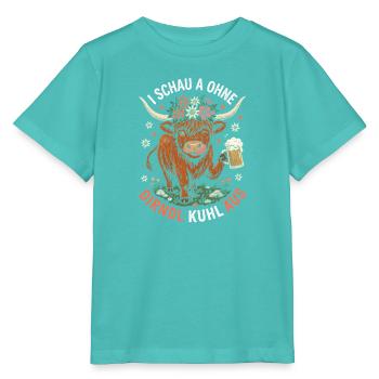 I Schau A Ohne Dirndl Kuhl Aus Kuh Mit Bier - Stanley/Stella Kinder T-Shirt MINI CREATOR  - Poolblau - Vorne