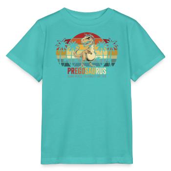Schwangerschaftshumor: Werdende Mutter Dinosaurier - Stanley/Stella Kinder T-Shirt MINI CREATOR  - Poolblau - Vorne