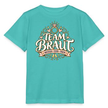 Team Braut – Anstoßen Feiern Tanzen - Stanley/Stella Kinder T-Shirt MINI CREATOR  - Poolblau - Vorne