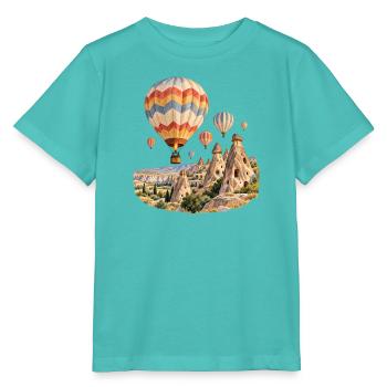 Ballonfahrt über Kappadokische Felsen - Stanley/Stella Kinder T-Shirt MINI CREATOR  - Poolblau - Vorne